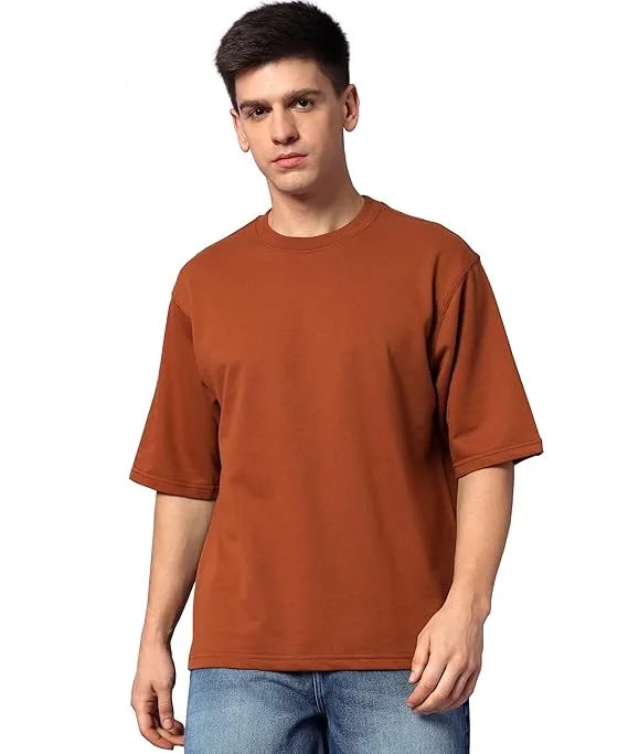 POCKMAN Men Cotton Terry Oversized Tshirt